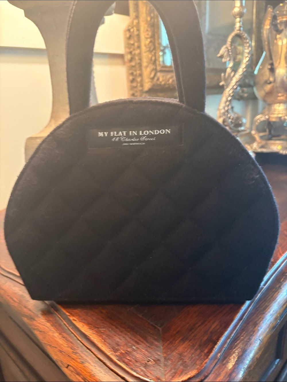 My Flat in London Black Quilted Dome Bag